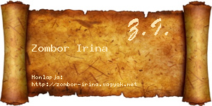 Zombor Irina névjegykártya